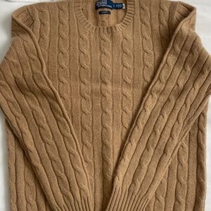 Ralph Lauren Men's Cable Knit Crewneck Sweater - Brown